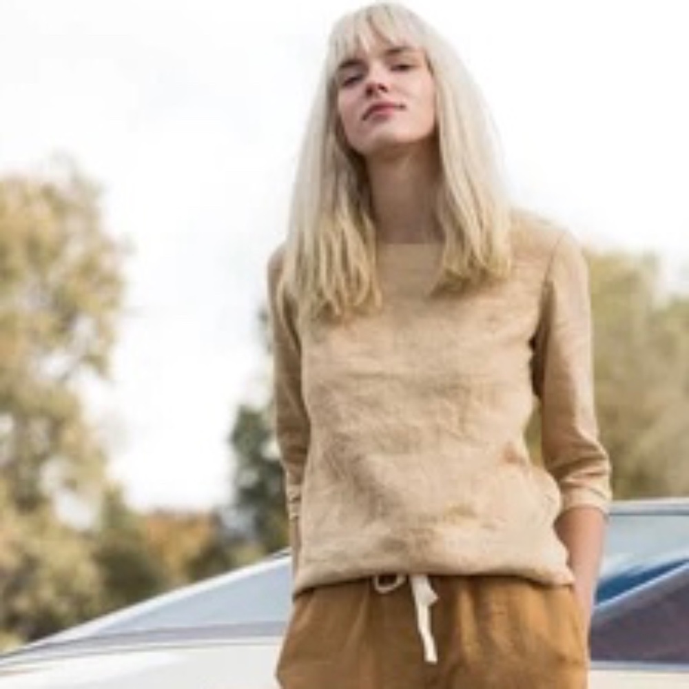 notPERFECTLINEN Davos Top in Camel, M